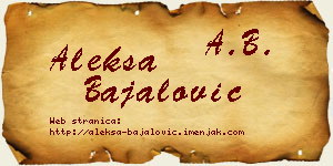 Aleksa Bajalović vizit kartica